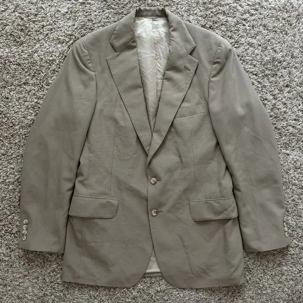 Vintage Polo University Club Ralph Lauren Blazer Suit Jacket Size 36 Beige Tan